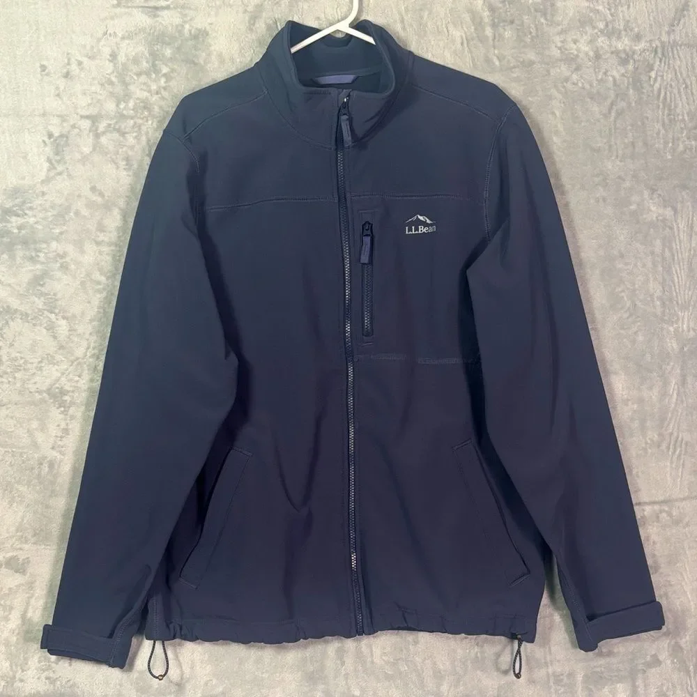 L.L. Bean Navy Full Zip Fleece Lined Jacket Size Large
